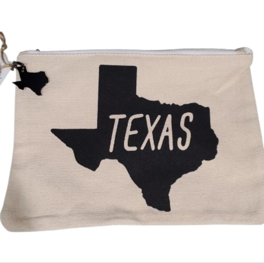 Texas State Map Makeup Bag – Travel Cosmetic Pouch, Stylish & Compact, Brand New